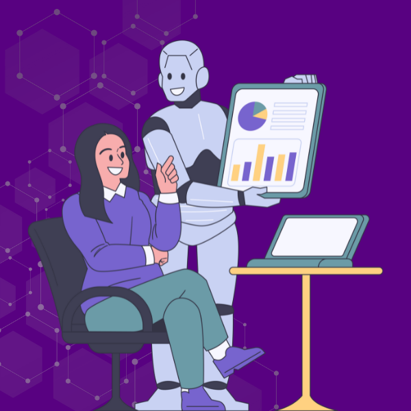 A person is guiding the machine